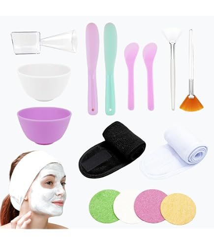 PRETYZOOM Kit Bol Bois Masque Facial + Spatule – Bol Mélangeur Naturel Réutilisable Pour Soins DIY Visage, Nettoyage Facile
