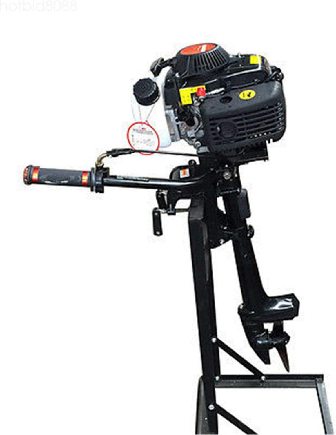 Gdrasuya 4HP 4 Stroke 2.8KW Heavy Duty Outboard Motor Tiller Shaft 52cc Boat Engine Inflatable Fishing Boat with Air Cooling System USA Stock