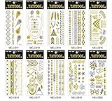 Kela Personalized Environmental Protection Temporary Bling Stickers Shiny Tattoo, 5 Sheets