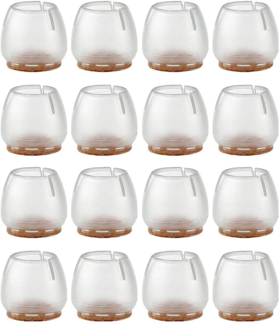 16 Pcs Silicone Chair Leg Caps Floor Protector Round Square Furniture Feet Covers