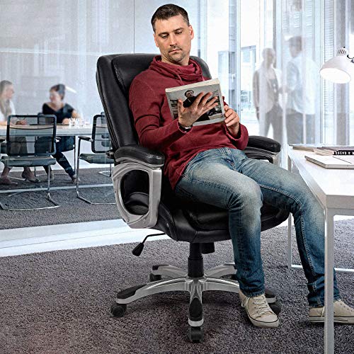 RIMIKING Office Chair Ergonomic Desk Chair PU Leather Computer Chair