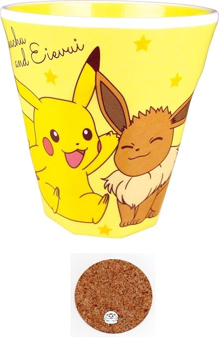 Amazon ポケモン コップ Wプリント メラミンカップ 270ml ポケットモンスター ピカチュウ イーブイ 当店オリジナルロゴ入りコースター 2点セット メラミンカップ コースター ノーブランド品 コースター 通販