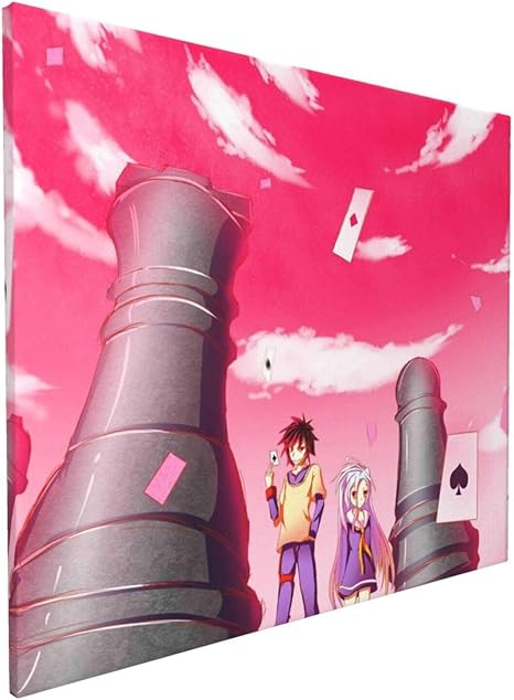 Amazon 人気 ノーゲームノーライフ 1 装飾画 壁絵 おしゃれ 部屋飾り 廊下 玄関 壁アート ポスター ファッション絵画 写真 寝室の居間食堂に掛かっている壁画 版画 壁画 新築祝い 贈り物 木枠 50 60 ウォールステッカー オンライン通販