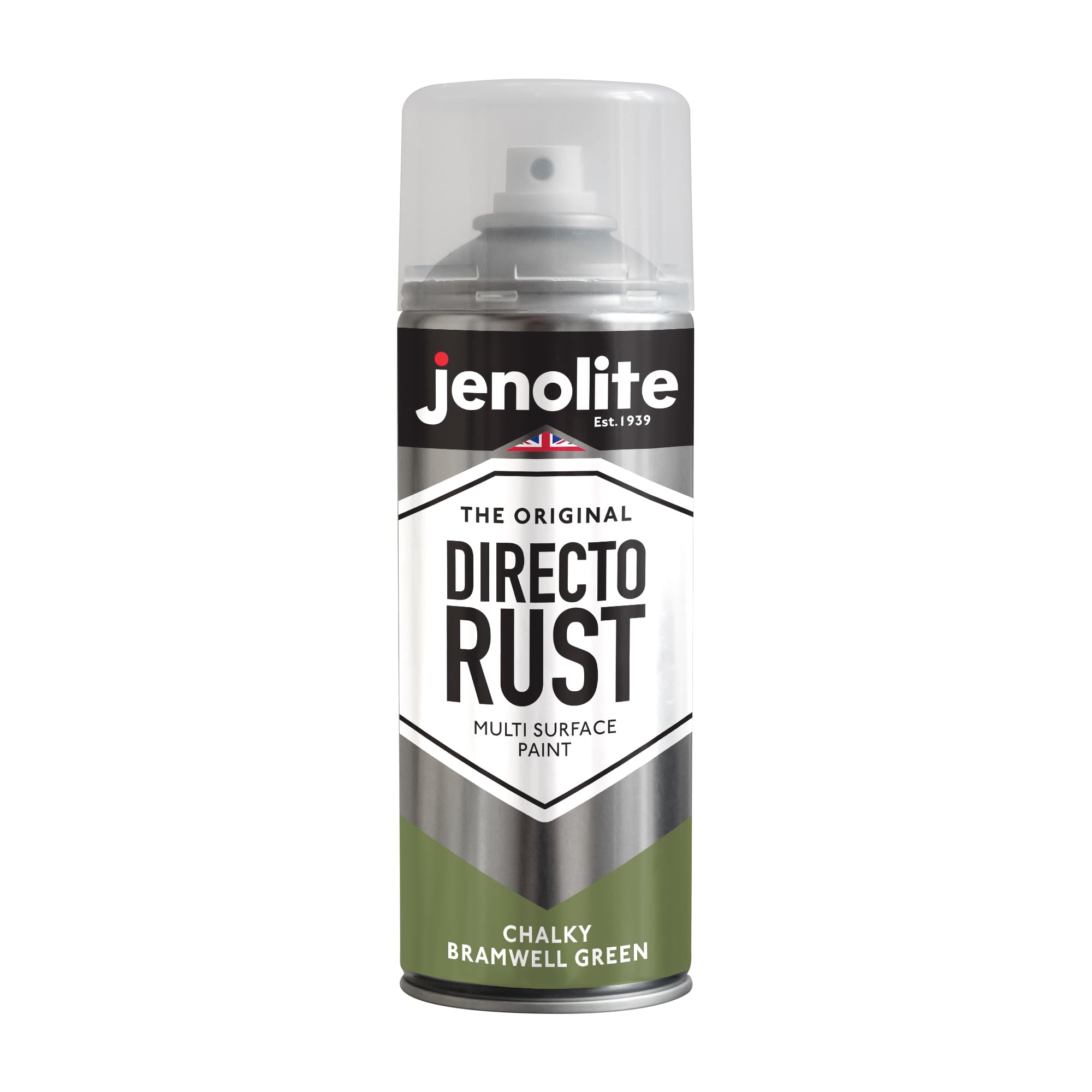 JENOLITE Directorust Chalky Spray Paint | BRAMWELL GREEN | 400ml | Multi-Surface Chalky Finish Spray Paint | Ideal For Furniture, Ornaments, Picture Frames | Interior & Exterior Use | PANTONE 378U