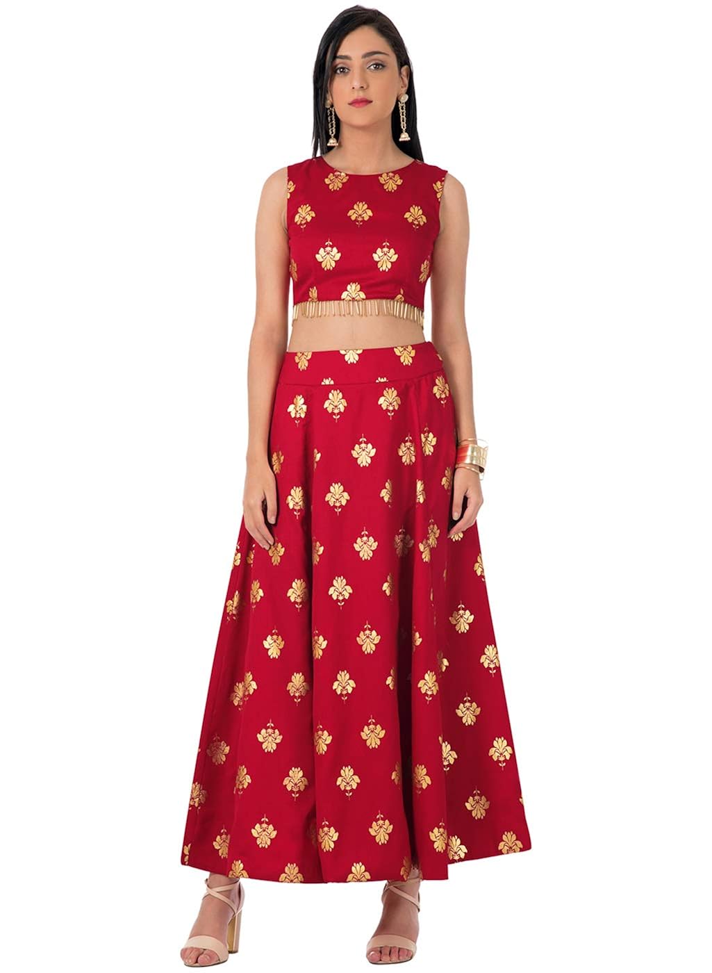 indya women's floral regular fit top