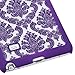 Galaxy Note 4 Case, Style4U Galaxy Note 4 [Purple] Flower Damask Design Slim Fit Case Cover for Samsung Galaxy Note 4 with 1 Stylus and 1 HD Clear Screen Protector [Purple]