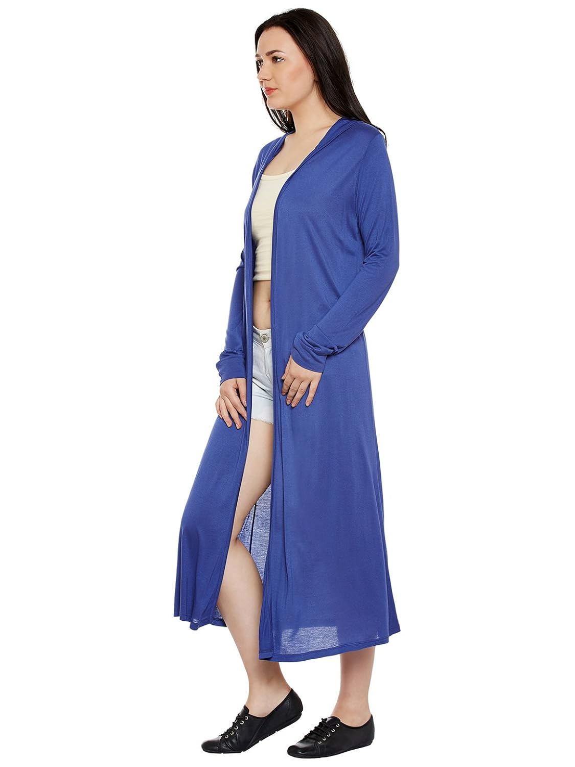 le bourgeois women's hooded long shrug