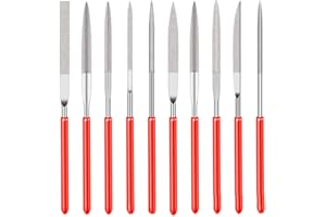Vsiki 10PCS 2x100mm Multipurpose Diamond Coated Mini Needle File Set Hand Tools Kit for Ceramic Glass Gem Stone Hobbies and C
