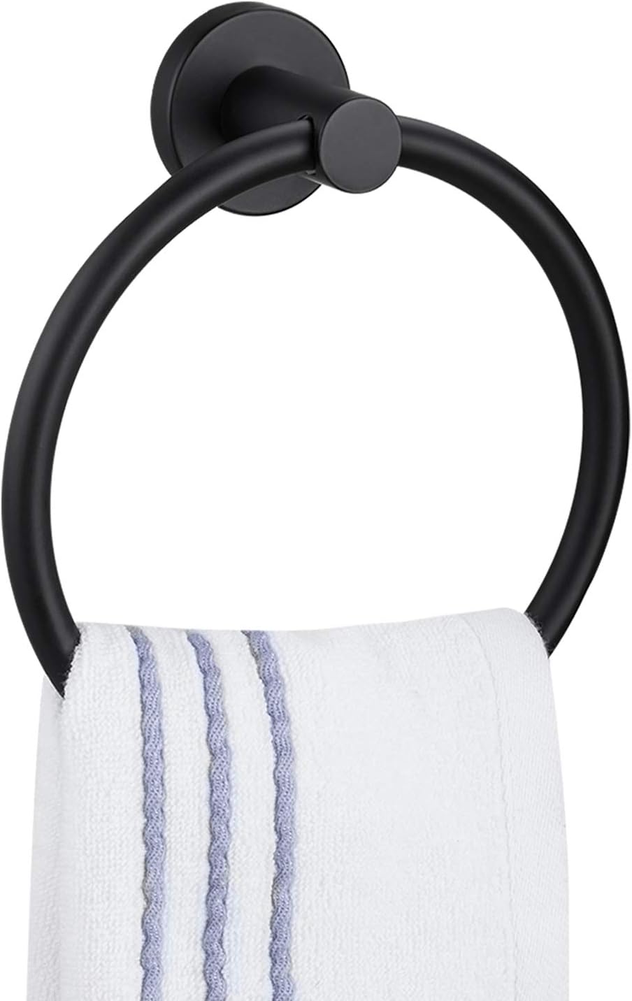 Pynsseu Matte Black Towel Ring for Bathroom 1 Pack, Kitchen Bath Towel Holder Hangers Wall Mount Heavy Duty Storage Stainless Steel: Home & Kitchen