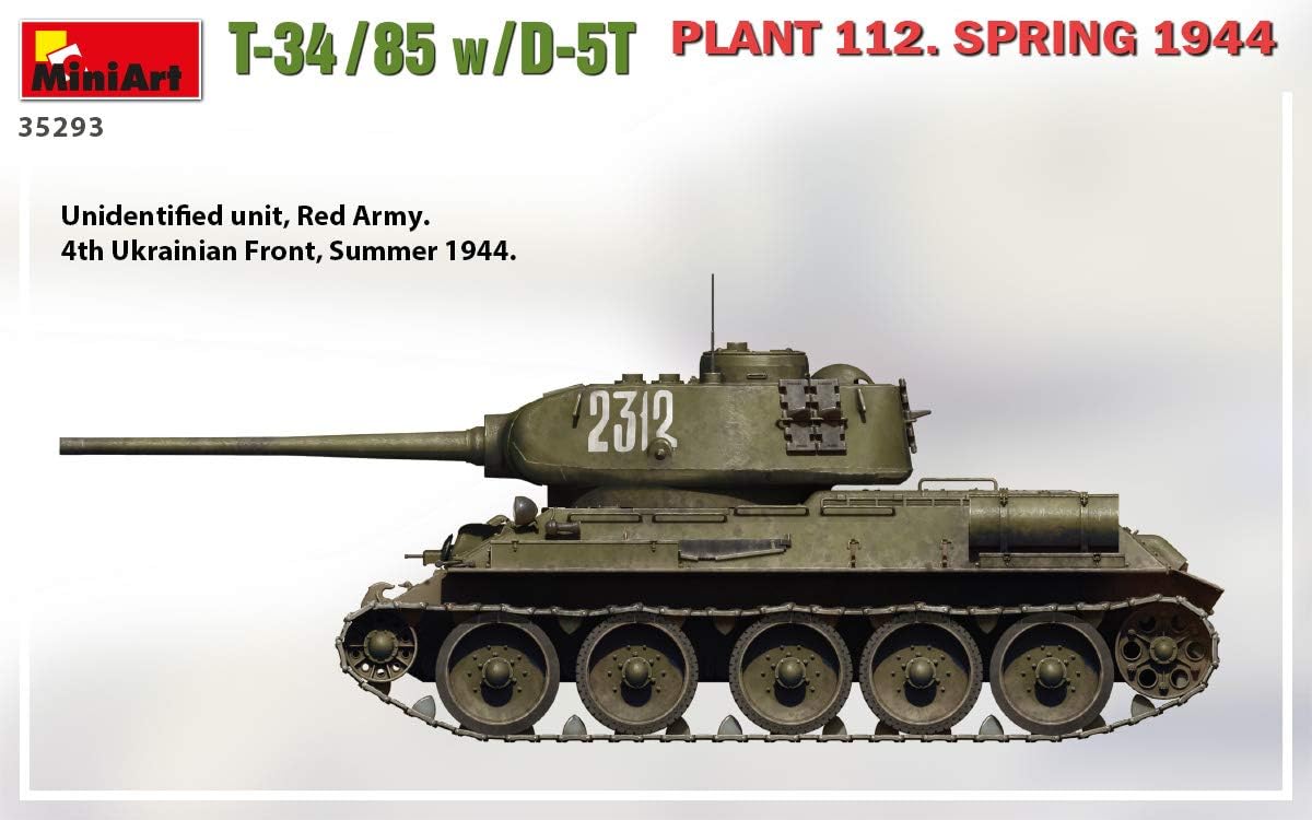 Miniart 1:35 - T-34/85 w/D-5T Plant 112 1944, グリーン, S - Image 3