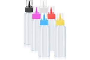 DODHEG 6 Pcs Writer Bottles, Small Squeeze Bottle, Condiment Squeeze Bottles, For Cakes Decorating, Food DIY, Ice Cream Decoration etc, 4 OZ