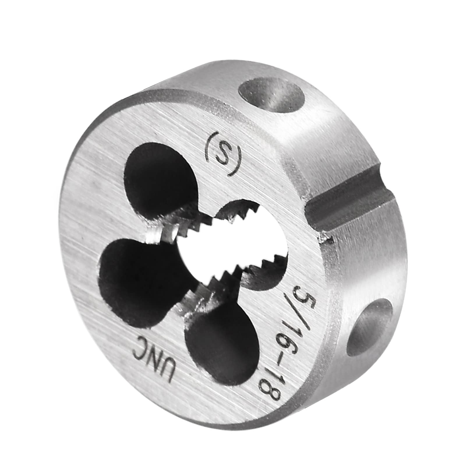 CoCud Round Threading Dies, 5/16-18 UNC Thread, 9SiCr Alloy Tool Steel Screw Milling Tools - (Applications: for Machine Thread Repair), 1-Piece