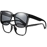 Cyxus Wrap Around Fit Over Glasses Mirror Polarized Sunglasses for Men Women UV Protection Shades Driving 1116B11