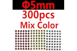 wifreo 300PCS 3D Bionic Fish Eyes Fly Tying Material Lure Eyes 2mm 3mm 4mm 5mm 6mm 7mm 8mm 9mm 10mm