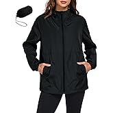Hount Womens Waterproof Rain Jacket Lightweight Packable Hooded Raincoat Active Outdoor Windbreaker Jacket