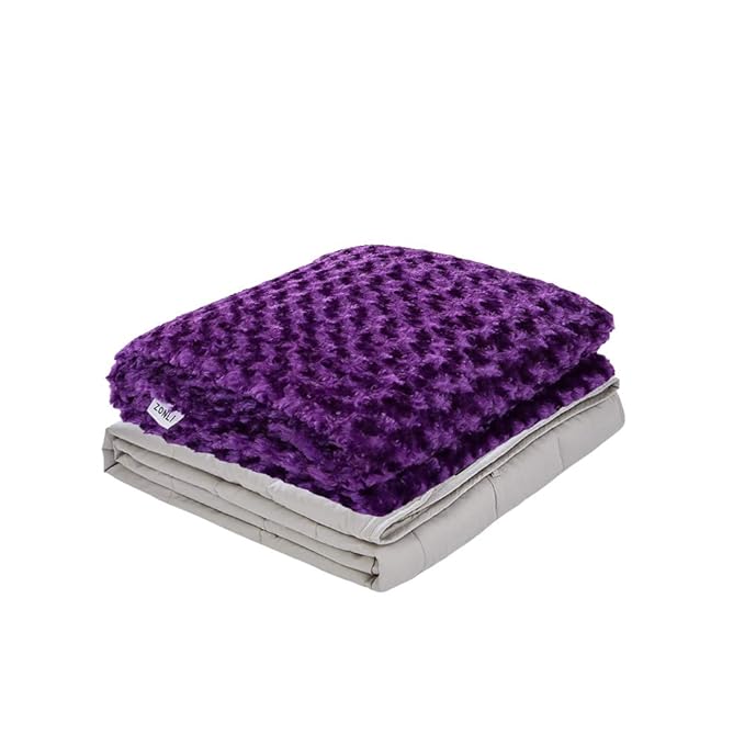 ZonLi Cotton Weighted Blanket for Adults 60"x80" Light Grey 20lbs with