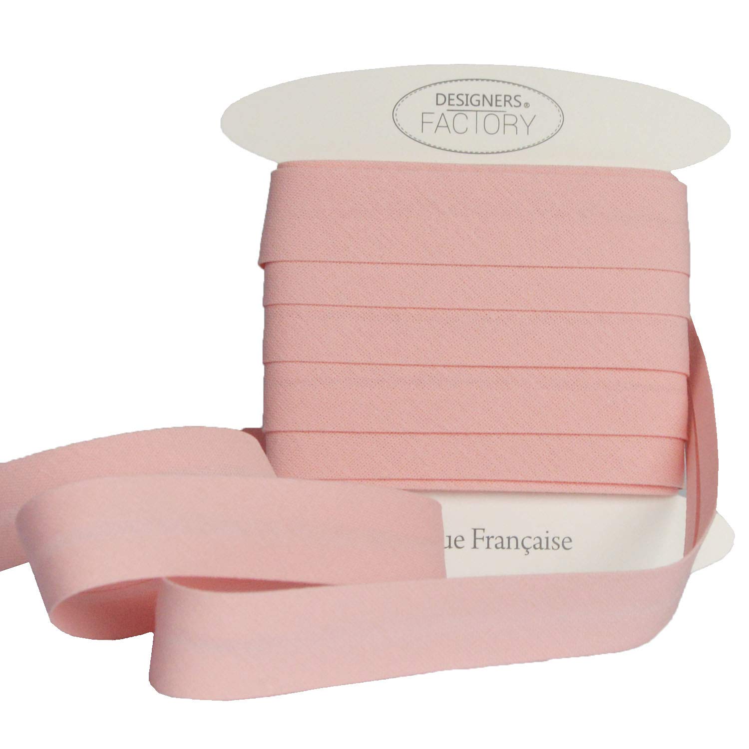 designers-factory Beautiful Quality Plain Cotton Bias Binding - Cotton Bias Binding - available in several colours and two sizes (By 5 meters, Baby pink) — image 1