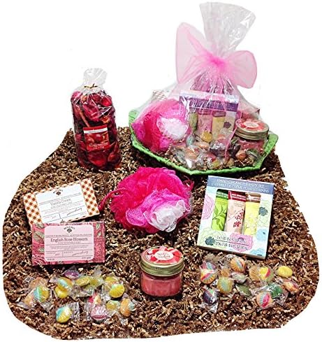 Aromatics &amp; Bath Gift Basket - Potpourri, Candle, Soaps, Sponge, Hand Creams &amp; Candy