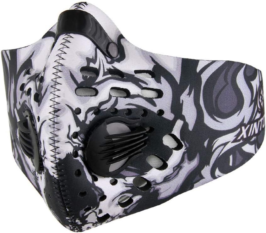 Dustproof Face Mask, LALATECH Outdoor Sporting Riding Dust Mask Respirator with Extra Carbon N99 Filters for Pollution, Anti Allergy, PM2.5, Running, Cycling, Woodworking (Colorful Gray)