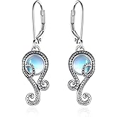 SVODEA Octopus Earrings 925 Sterling Silver Octopus Dangle Earrings Sea Animal Jewelry Gifts for Women