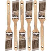 Vermeer Paint Brushes, 1.5 Inch Angled Paint Brush, Trim &amp; Cut-in, 6 Pack | Detail &amp; touch-up work | Furniture, cabinets &amp; doors | Interior &amp; exterior | Latex &amp; oil-based | Medium stiff bristles