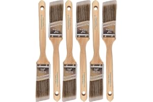 Vermeer Paint Brushes - 6-Pack - 1.5" Angle Sash Brushes for All Latex and Oil Paints & Stains - Home Improvement - Interior & Exterior Use