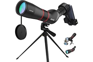 ZZSTAR 20-60x65 Spotting Scope with Tripod, Phone Adapter, Carrying Bag, 45 Degree Angled, Waterproof Long Range Spotting Scopes for Target Shooting/Hunting/Bird Watching/Astronomy/Wildlife Scenery