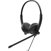 Dell Wired Headset WH125, Boom Mic, Black | USB Type-A, Mac &amp; Windows, Leatherette Cushions, 270&deg; Rotational Mic, Computer Use