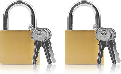 Lamondre Padlock 2 Pack Small Keyed Padlocks 32mm for Gym Locker Travel