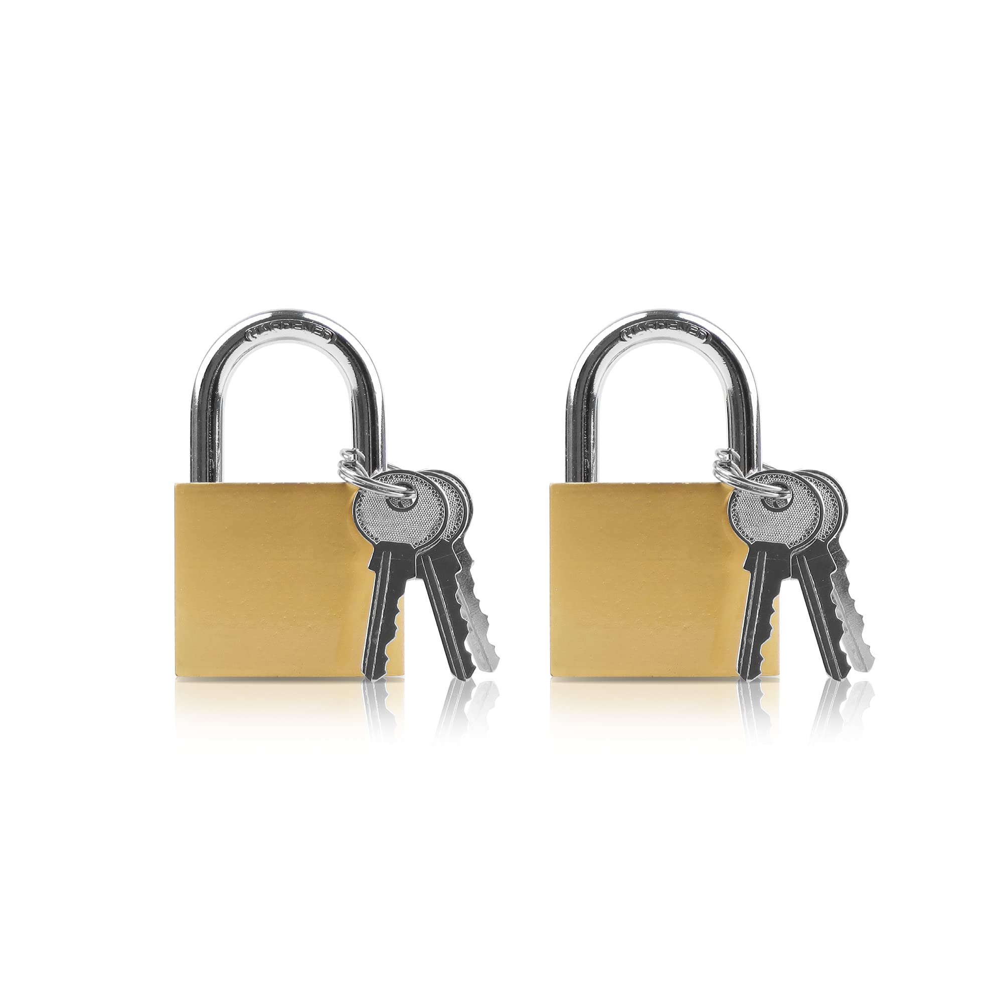 Lamondre Padlock 2 Pack, Small Padlocks with Keys, Mini Padlock for Gym Locker, Travel Bags, Cabinets - 32mm — image 1