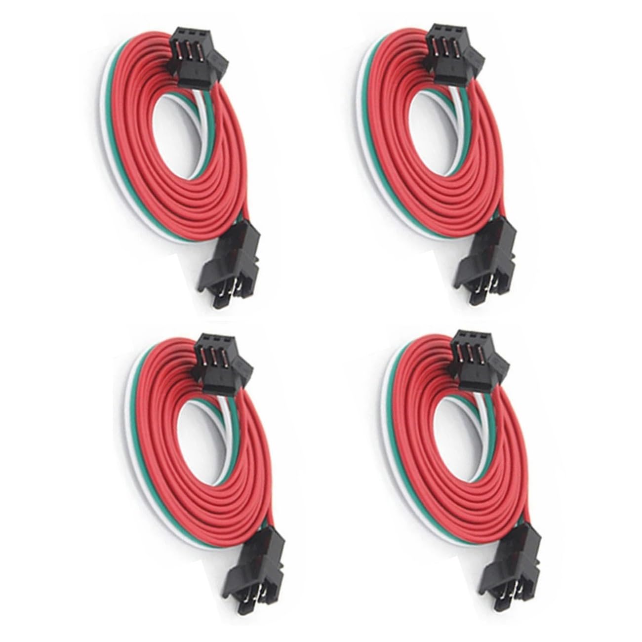 Switian 4-Pack 100cm 3-Pin JST SM LED Connector Cable for WS2812B/WS2811/SK6812/Symphony Lights - Pre-Assembled Male to Female Plug, 22AWG PVC Wire