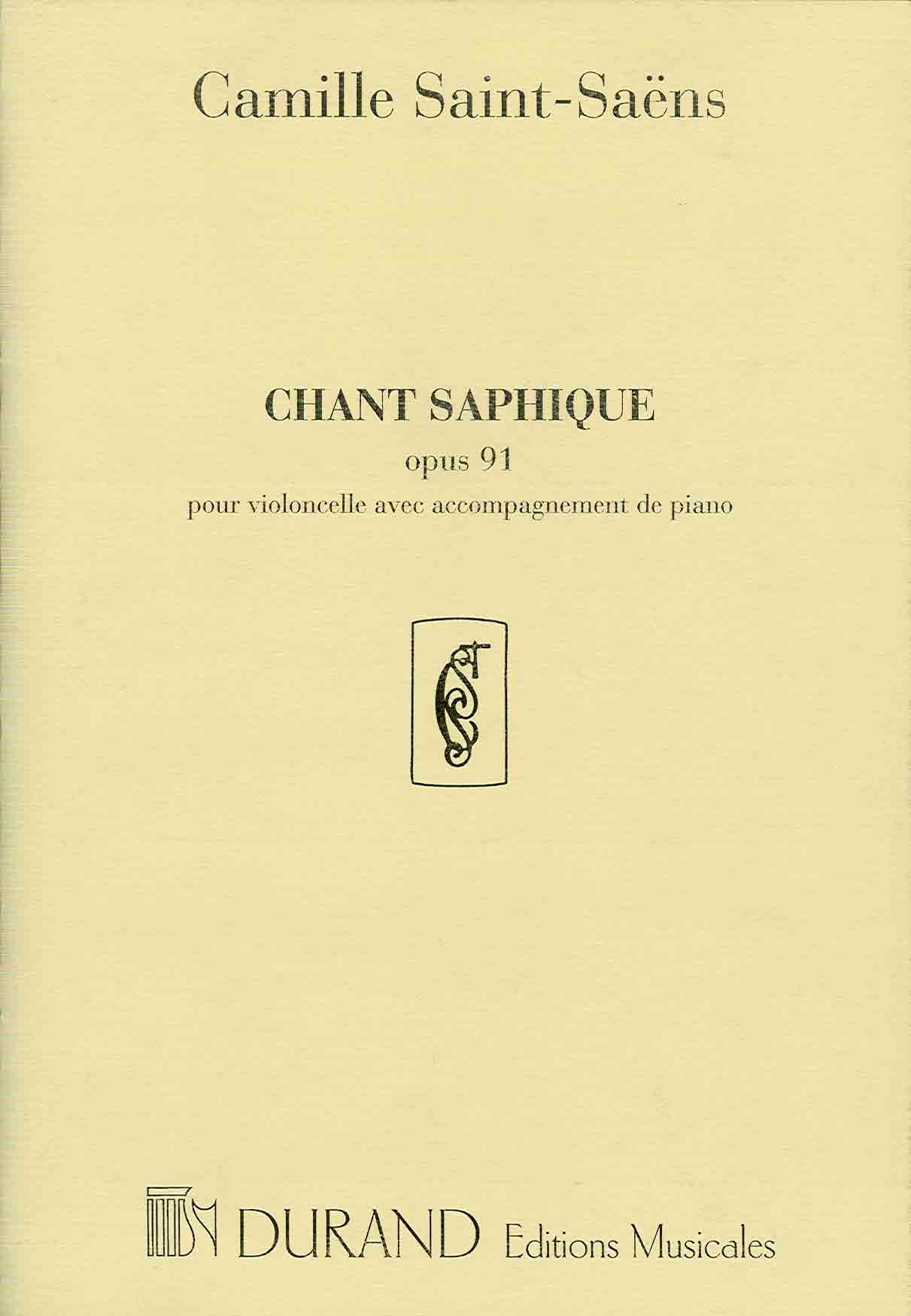 Partitions Classique Durand Saint Saens C Chant Saphique Op 91 Violoncelle Et Piano Violoncelle Saint Saens Amazon Com Books