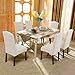 Subrtex Jacquard Stretch Dining Room Chair Slipcovers (2, White Jacquard)