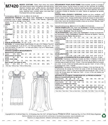 McCall Patterns M7420E50 Misses' Costume - Thumbnail 3