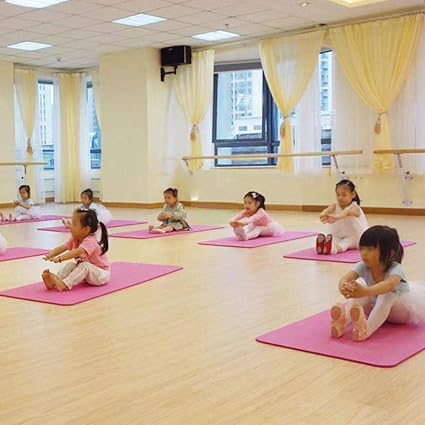 Colchoneta Saludable，Estera de Fitness Engrosada y Extendida, Estera de yoga, Engrosamiento de Baile Para Niños y Estera de Fitness Larga [185X90Cm] Espesor 10Mm [Estera de yoga + Hebilla Atada] Rosa: Amazon.es: Deportes