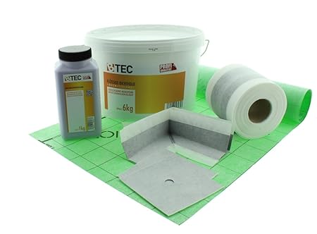 Dicht-Set 2B kleine Duschnische 'Spezial' 1m² Abdichtungsbahn 6kg Flüssige Dichtfolie inklusive Dichtband, Manschetten & Inne
