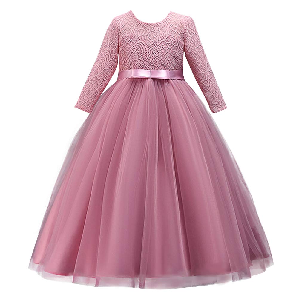 Flower Girl Dress Princess Pageant Long Lace Tulle