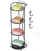 NiHome 4-Tier Soap Holder with Efficient Drainage, Bar Soap Holder for Shower, Shampoo Bar Holder, Shower Soap Holder with Durable Rust-Free Finish (Black)