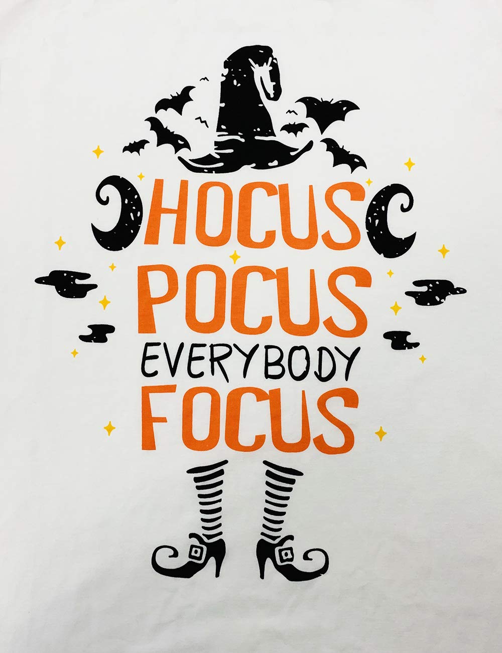 caidyny Funny Halloween Hocus Pocus T-Shirt, Letter-Printed Tops for Women Raglan Long Sleeve Shirts(Orange Pumpkin Color,2XL)