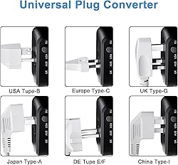 International Travel Adapter Voltage Converter to