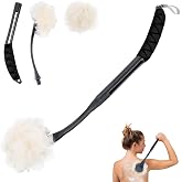 Loofah on a Stick, 20.5&rdquo; Shower Sponge Loofah Back Scrubber, Exfoliation and Improved Skin Health, Back Loofah for Shower for Men Women