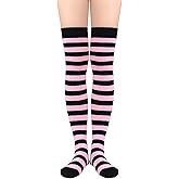 American Trends Womens Rainbow Socks Striped Knee High Socks Thigh High Stockings Casual Tube Socks Costume Leg Warmers