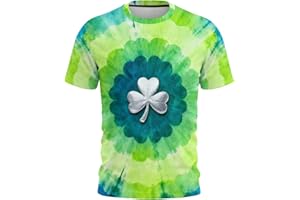 St. Patricks Day Shirts Men Tuxedo T-Shirt Funny Cute 3D Printed Shamrock Tie Tops Clover Casual Short Sleeve Holiday Tees