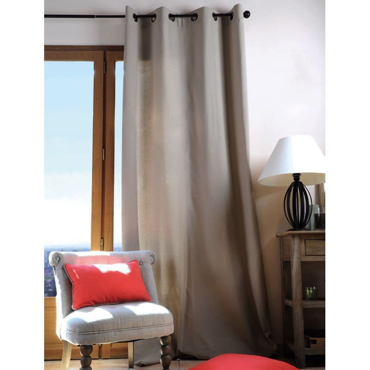 Stof Lovely Casa R61490001 Duo Blackout Curtain Plain Cotton Linen 240 x 135 cm — image 1