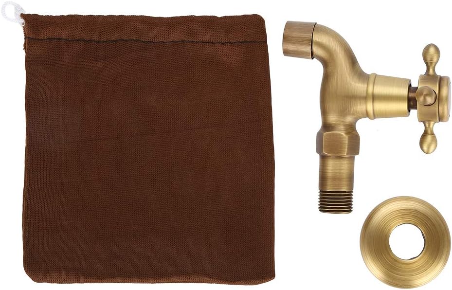 GOTOTOP Mop Pool Faucet with Storage Bag Wall Mounted Single Handle Brass Valve Kitchen Sink(Short)