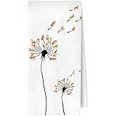 ERYBHKRTYH Shiba Inu Kitchen Towels, Shiba Inu Gifts Decorative Waffle Dish Towels, Dog Mom Lovers Gifts, Funny Dandelion Dog Hand Towel, Tea Towel, 16x24 Inch