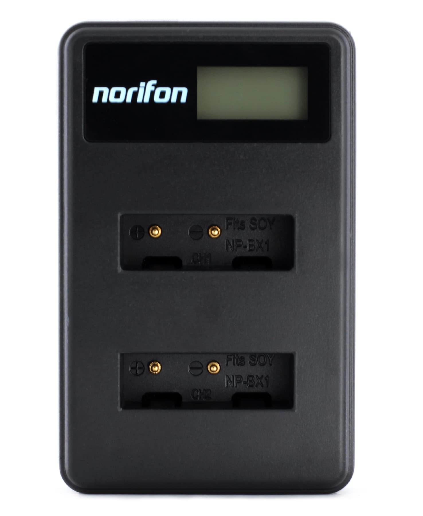 Norifon NP-BX1 Dual Channel LCD USB Charger for Sony Cyber-shot DSC-RX100, DSC-RX100 II, DSC-RX100 III, DSC-HX90V, DSC-WX350, DSC-WX500, HDR-AS15 Camera and More