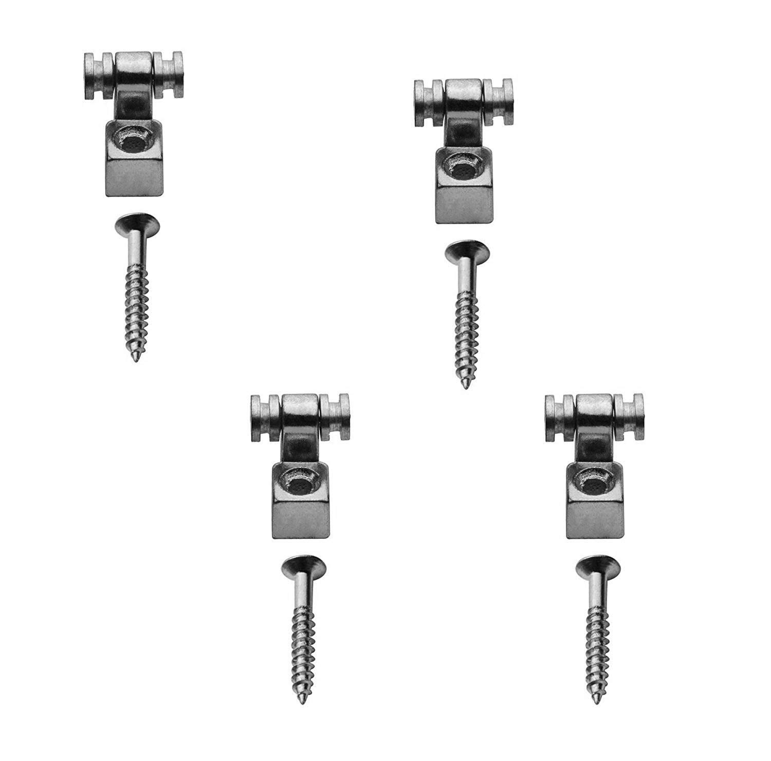 Roller String Tree Guides Retainer (4 pcs) - for Fender Strat Stratocaster Tele Telecaster Electric Guitar (Chrome)