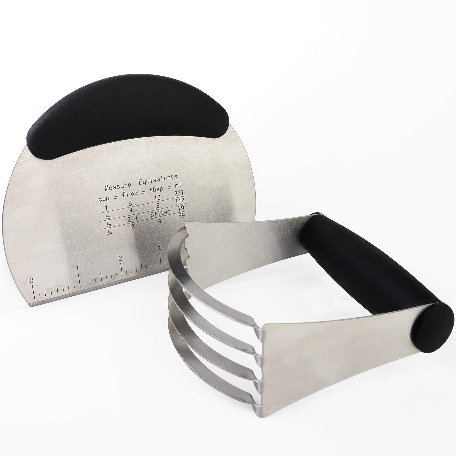 Dough Blender Pastry Cutter Stainless Steel Flour Mixer Non-Slip Handle for Baking Dough Tools (Dough Blender Set)