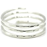 Sterling Silver adjustable wire wrap coil ring, USA Handmade, thumb ring, pregnancy ring, weight loss ring - Mu-Yin Jewelry